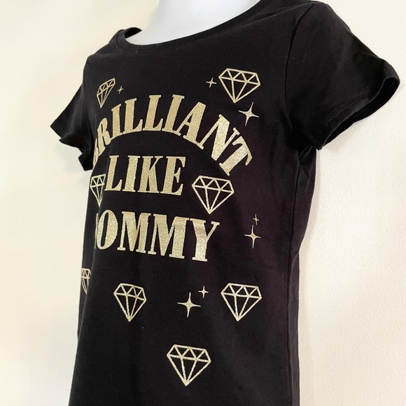 🆕Girls Gold Shimmer BRILLIANT LIKE MOMMY Graphic Tee - Picture 4 of 7